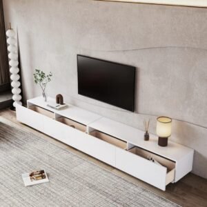 Sleek Low-Profile TV Stand – Contemporary Entertainment Unit Dubai - Tv unit | drawer inside view