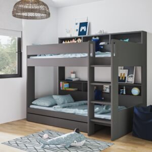 Multifunctional Kids Bunk Bed with Storage & Shelves - Bunk Bed | kid room view