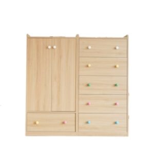 Scandi Kids Wardrobe and Dresser Set | kids drawers | white background