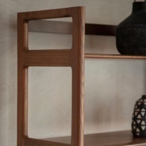 Display Shelf with Cabinet – Modern Tall Storage Bookcase | close view