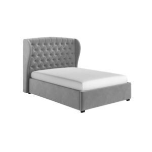 LuxeWing Tufted Wingback Bed Frame- beds | grey