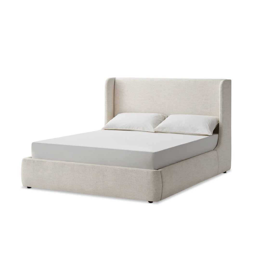 5 Luxury Upholstered Wing bed - beds | side full view
