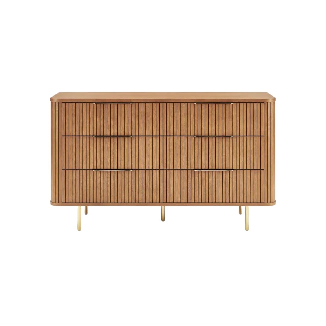 5 Harper Fluted Wood Drawer Chest - Chest of drawers | front main