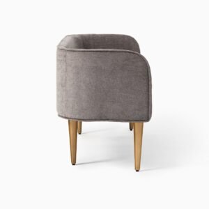 Celiene Luxury Bench with Backrest- ottoman bench | side view