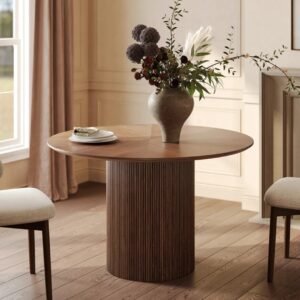 Dining Table & Wooden Pedestal Base - Dining table | full look