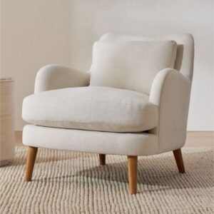 Modern Minimalist Accent Chair – Scandinavian Style Lounge Chair - Arm chair | close view