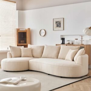 Scandinavian-Inspired Curved Sofa - Sofa | side view in room