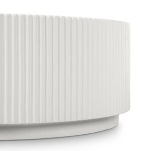 Ribbed Nesting Coffee Table Set – Modern Round Accent Tables- Coffee Table | close view