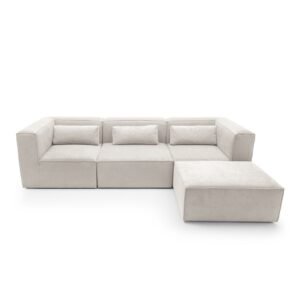 Premium Doris Minimalist l Shaped Sofa - front view