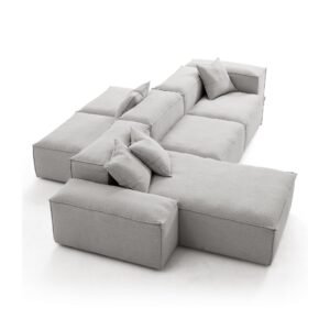 Zenith Double Sided Sectional Sofa - L Shape Sofa | grey color design