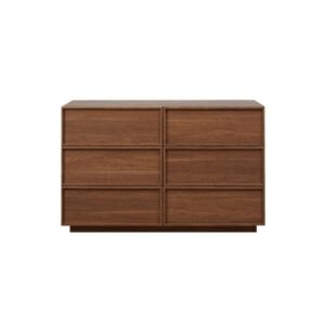Oslo Minimalist Walnut Wood Dresser - Chest of drawers | front design