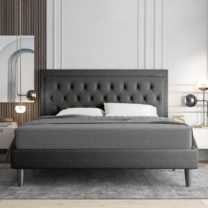 Button Tufted Platform Bed- beds | room view