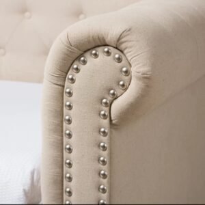 Chesterfield-Style Trundle Daybed – Convertible Sofa Bed - Daybed | Arm nail head design