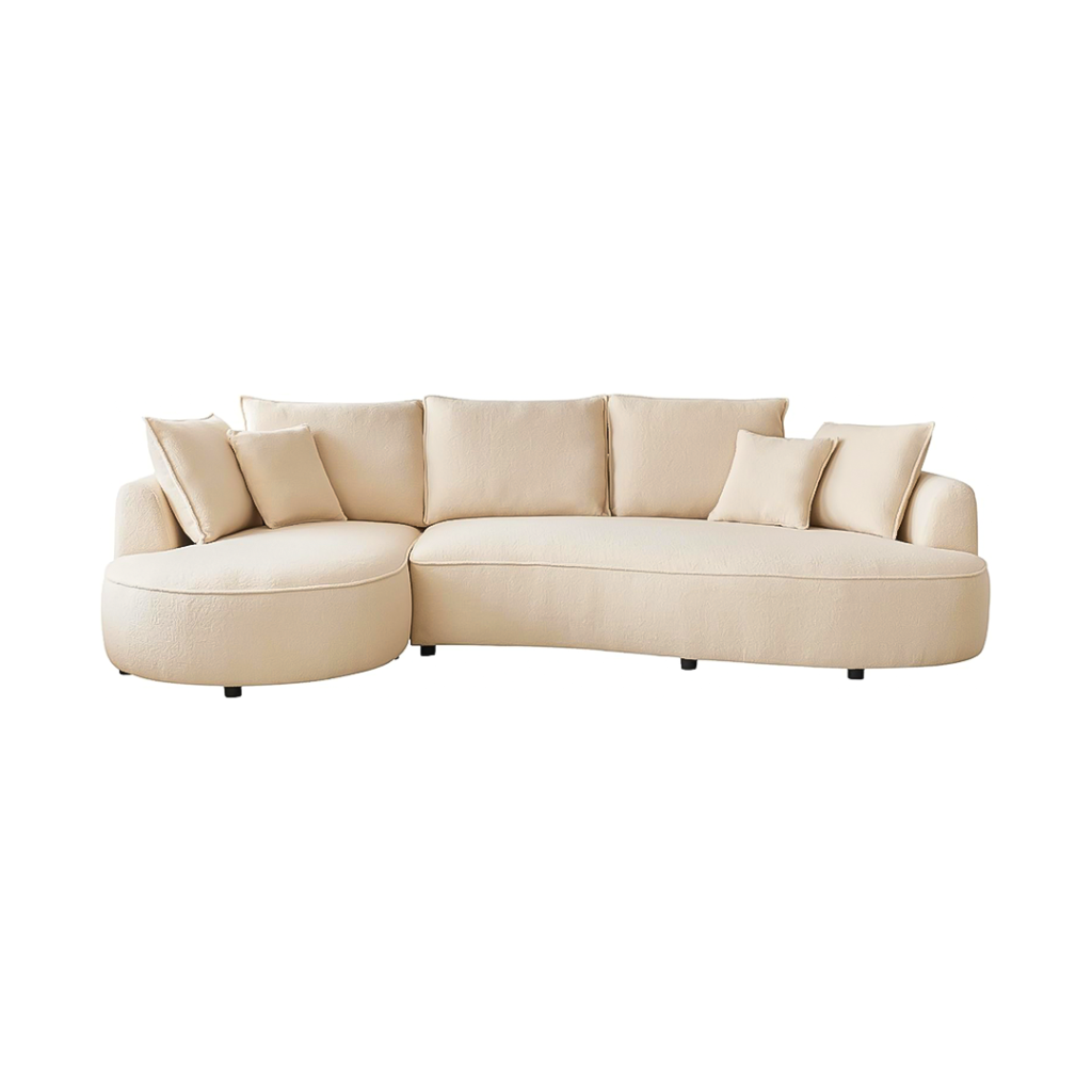 Scandinavian-Inspired Curved Sofa - Sofa | front main