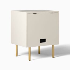 Modern Ribbed Bedside Table - Side Table | back side