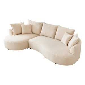 Scandinavian-Inspired Curved Sofa - Sofa | top view