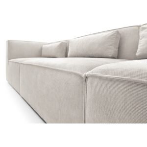 Premium Doris Minimalist l Shaped Sofa - piping design