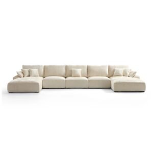 Premium Modular U-Shaped Sectional Sofa - L Shape Sofa | front 3 seat view