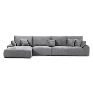 modern minimalist sofa , grey color , front view