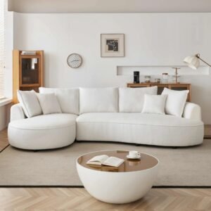 Scandinavian-Inspired Curved Sofa - Sofa | living room design view