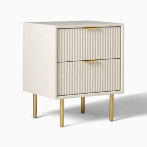 Modern Ribbed Bedside Table - Side Table | side design view