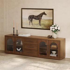 Modern Buffet Table with Storage Drawers – Multipurpose Sideboard for Dining & Living Rooms - Buffet Table | room view side