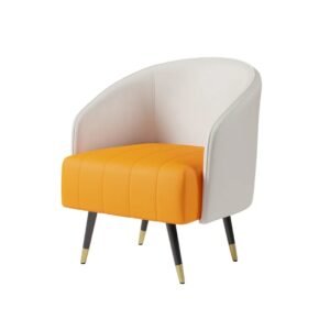 Dual-Tone Leather Upholstered Armchair - Arm chair | side view