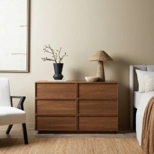 Oslo Minimalist Walnut Wood Dresser - Chest of drawers | walnut color