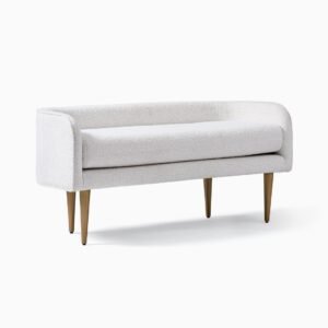 Celiene Luxury Bench with Backrest- ottoman bench | white color