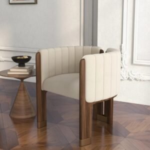Modern Barrel Accent Chair – Channel Tufted Lounge Chair - Arm chair | single chair