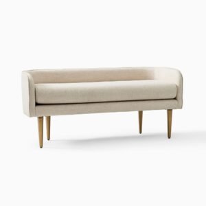 Celiene Luxury Bench with Backrest- ottoman bench | white background