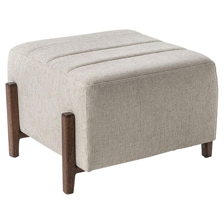 9ced4b2f2b5bfeaf1bd60b6f12178749 Modern Square Ottoman Footstool with Wooden Legs - Ottoman | close view