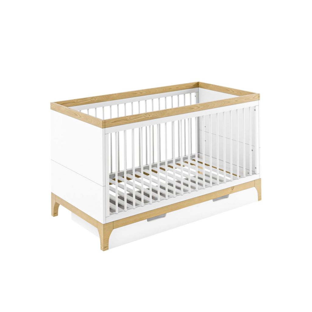 Baby Crib with Under-Bed Storage Drawer - B aby Crib | side view 1