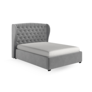 LuxeWing Tufted Wingback Bed Frame - beds | side main view