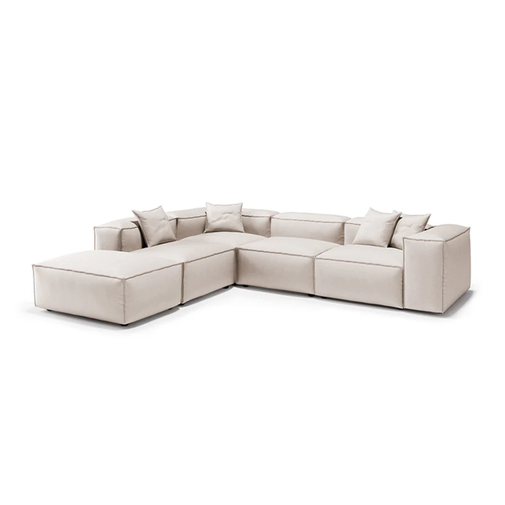 Luxury L shaped Sofa With Ottoman - L Shape Sofa | white background