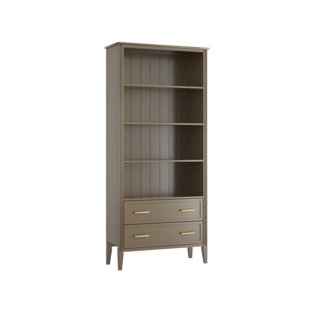 4-Tier Open Shelf Display Cabinet with Storage – Elegant Tall Bookcase focus view