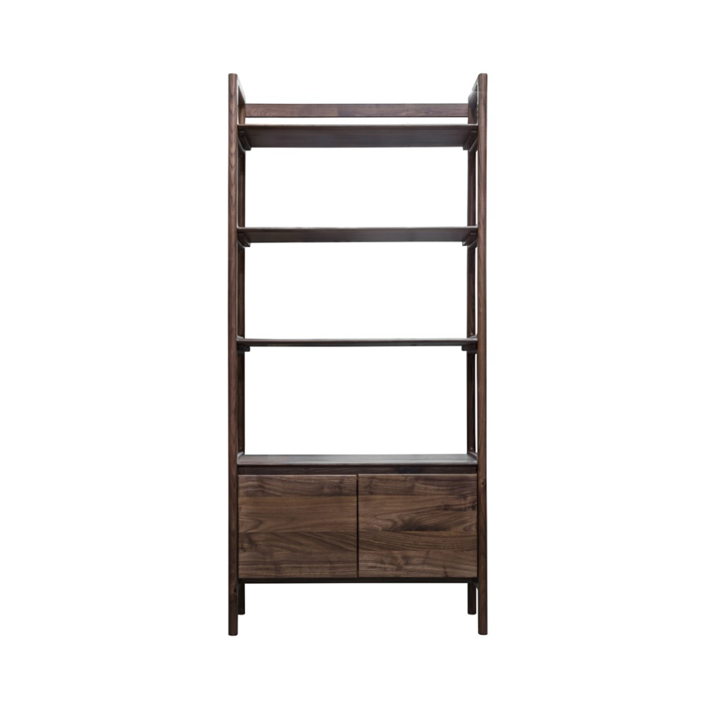 Display Shelf with Cabinet – Modern Tall Storage Bookcase | Front view 2