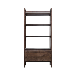 Display Shelf with Cabinet – Modern Tall Storage Bookcase | Front view 2