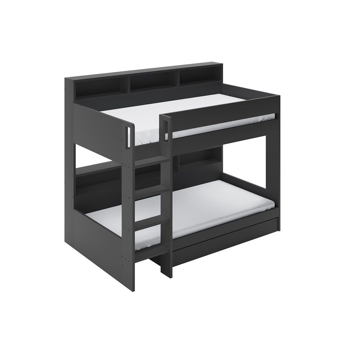 Artboard 1 copy 2 Multifunctional Kids Bunk Bed with Storage & Shelves - Bunk Bed | top view
