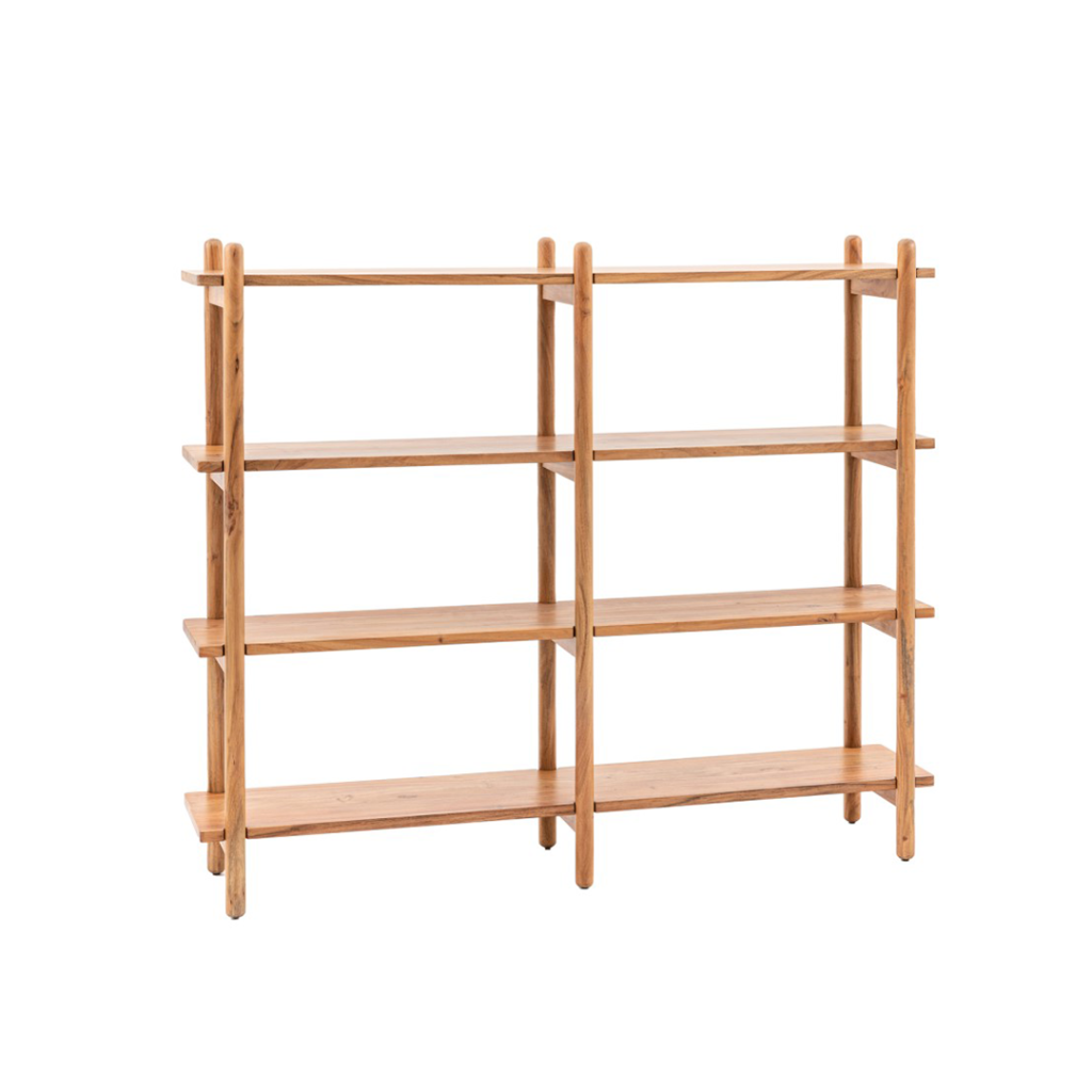Open Shelf Unit – 4-Tier Display Bookcase - Book Shelf | 1 side view