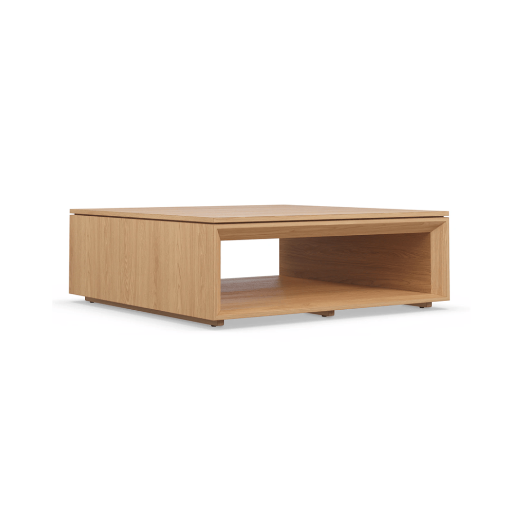 Square Center Table with Storage Space- Coffee Table | Front and side