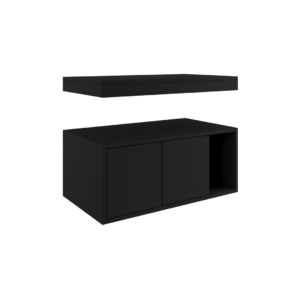 Minimalist Floating Bathroom Vanity with Top Shelf - bathroom furniture | side full view