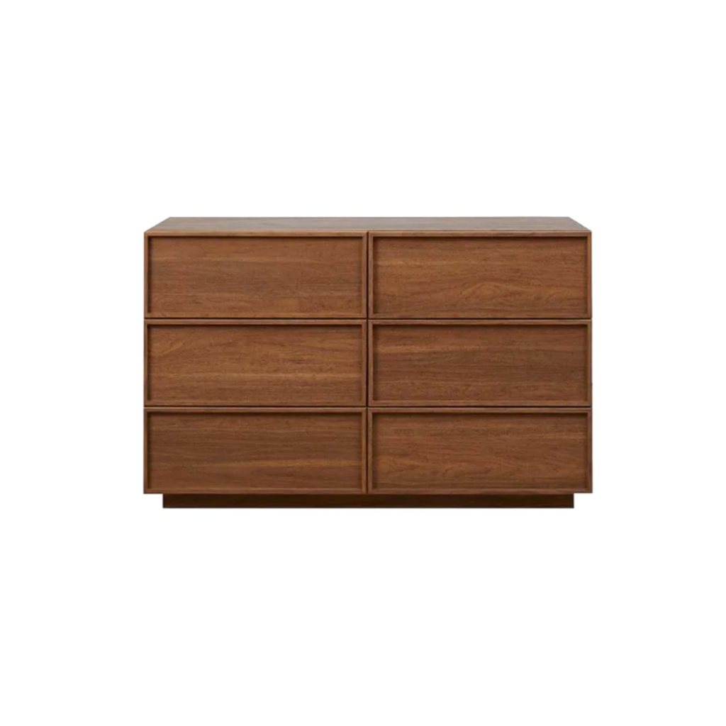 Oslo Minimalist Walnut Wood Dresser - Chest of drawers | front design white background