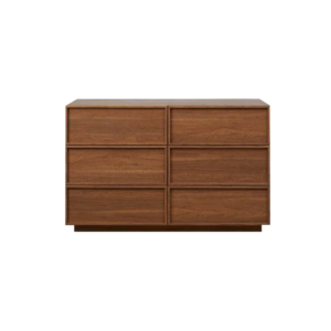 Oslo Minimalist Walnut Wood Dresser - Chest of drawers | front design white background