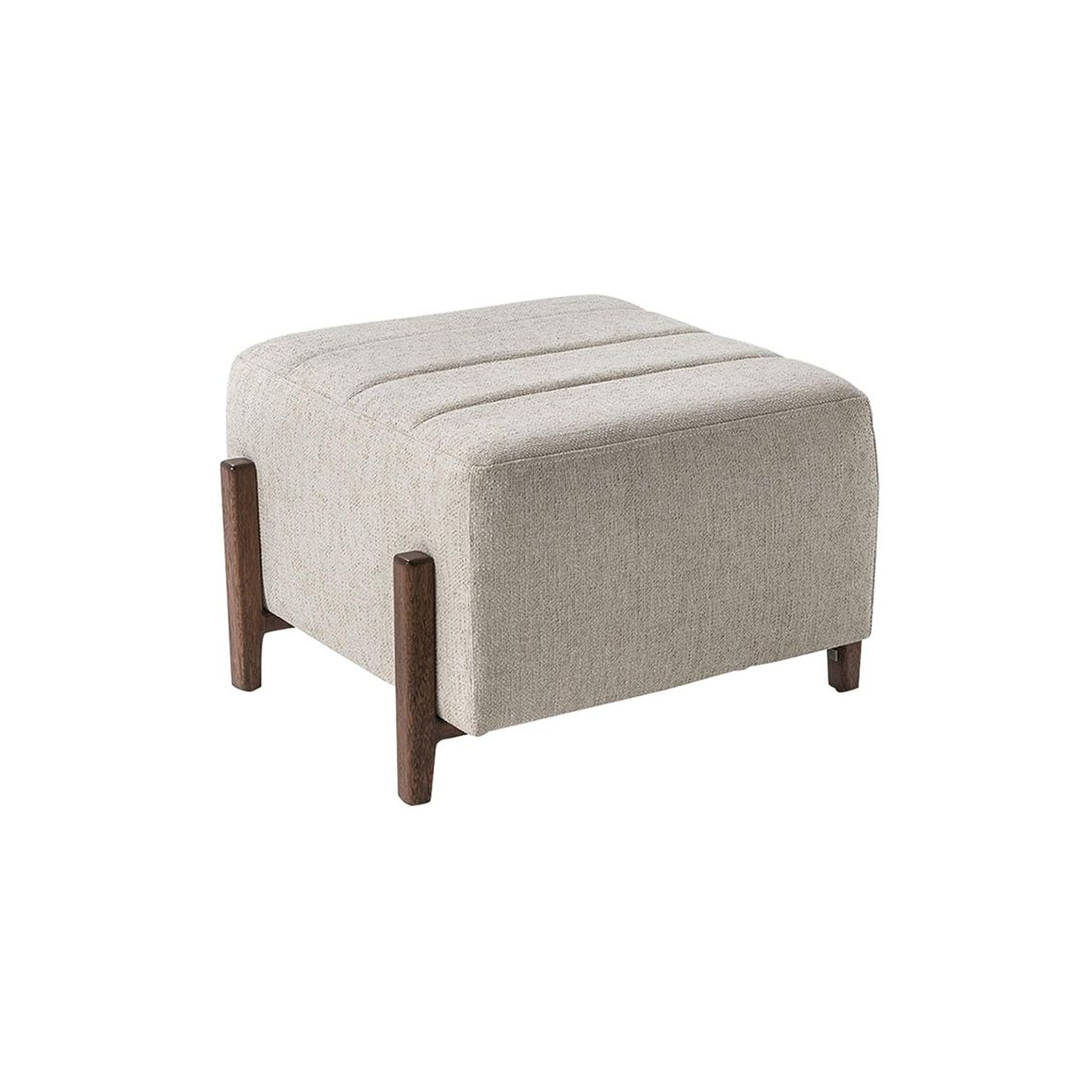 Artboard 1 copy 4 Modern Square Ottoman Footstool with Wooden Legs - Ottoman | side view