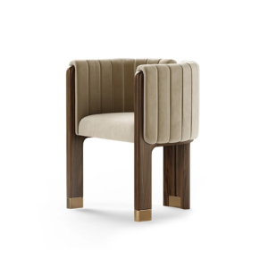 Modern Barrel Accent Chair – Channel Tufted Lounge Chair - Arm chair | chair side main view