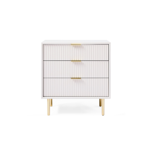 3-Drawer Nightstand with Fluted Wood Design - Side Tables | outer look