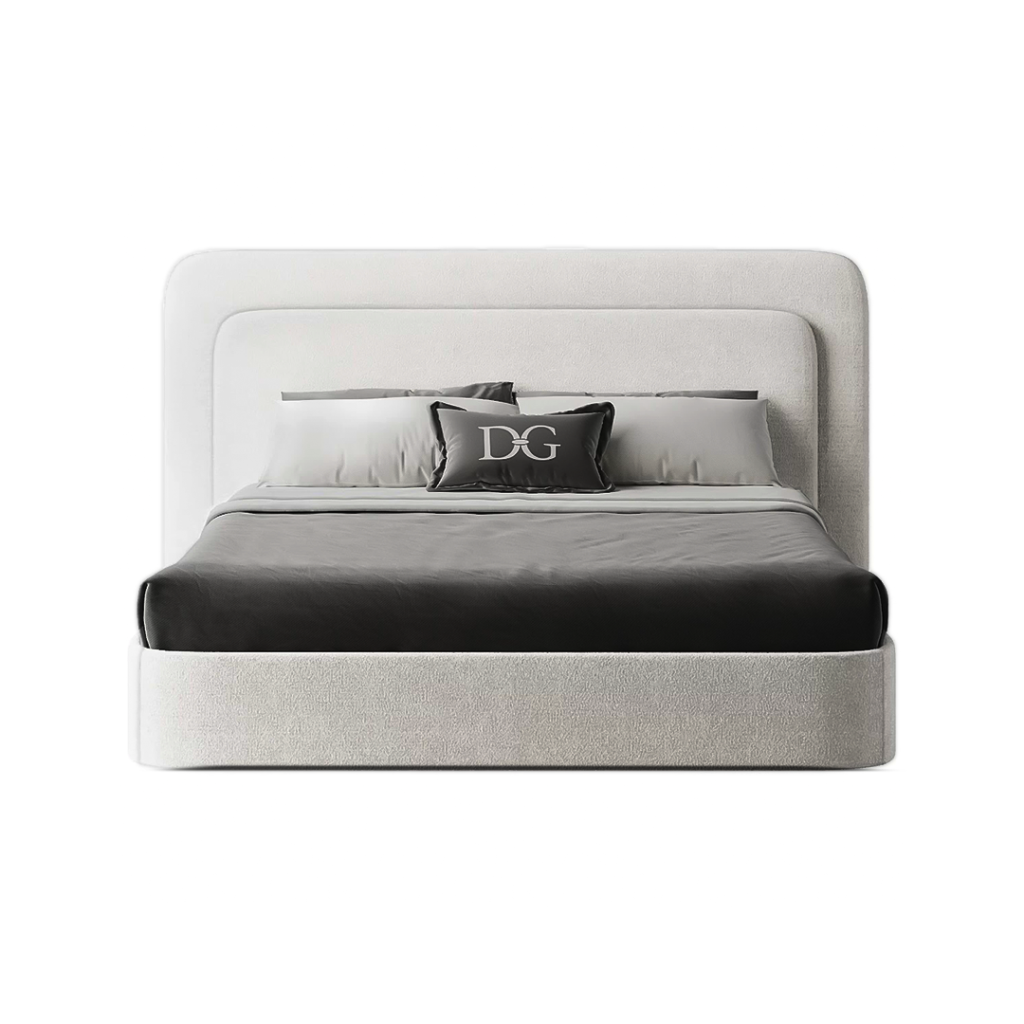 Stylish Double Headboard Bed - beds | front main view