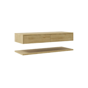 Countertop Bathroom Vanity with Drawer & Shelf - bathroom furniture | side full view