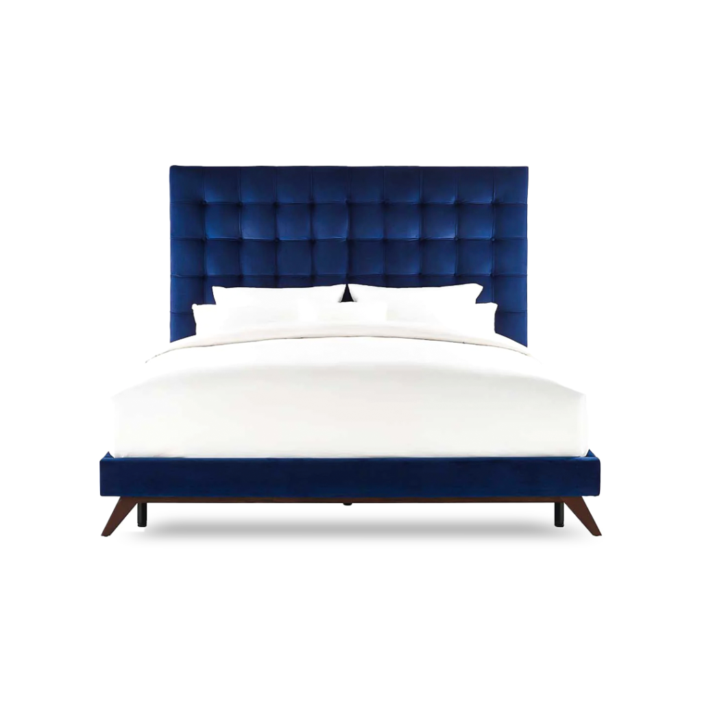 Velvet Haven High Tufted Bed - beds | front main view
